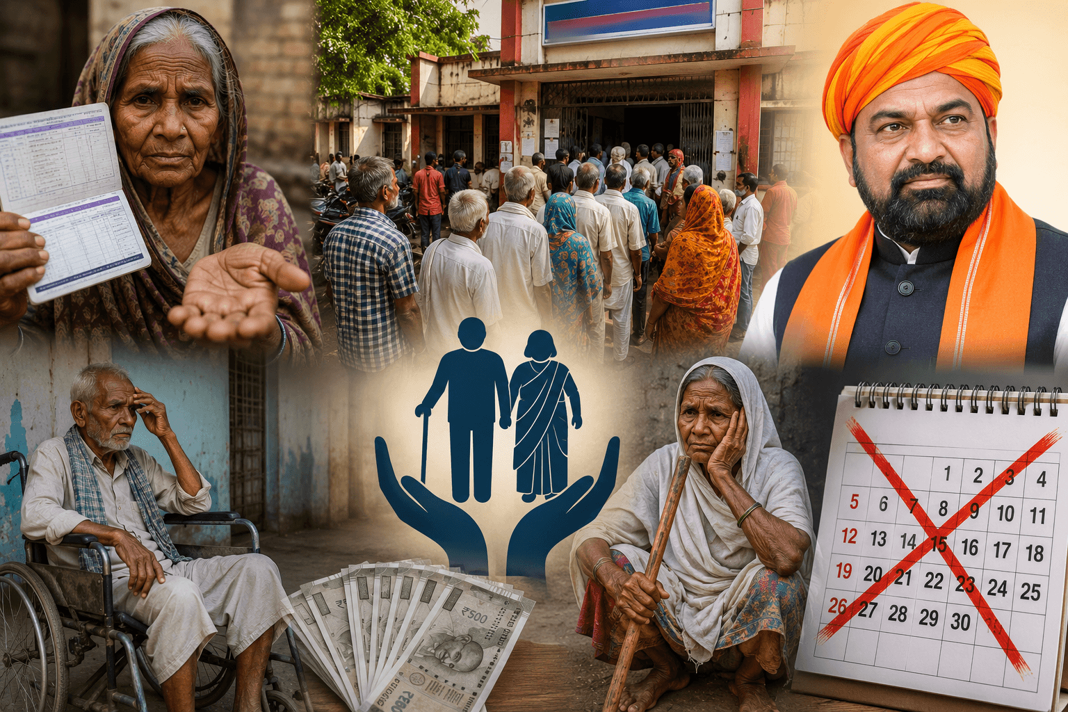 4 महीने से नहीं मिली पेंशन, कार्यालय का चक्कर काट रहे बुजुर्ग, दिव्यांग और विधवा लाभार्थी