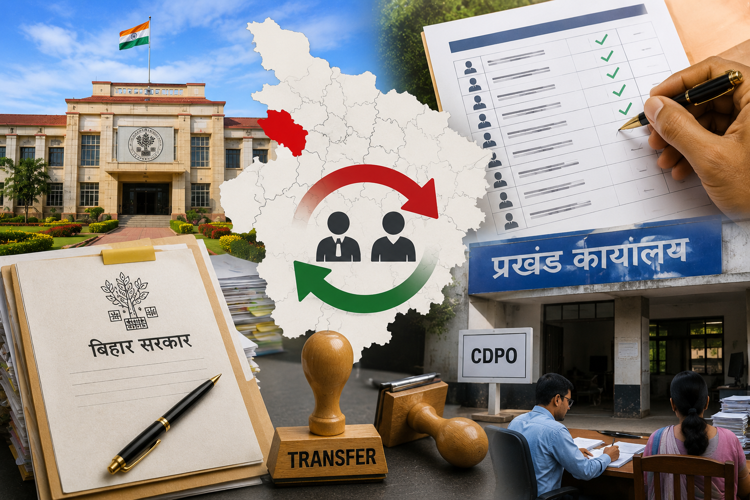 पश्चिम चंपारण में बड़ा प्रशासनिक फेरबदल, 9 सीओ और 2 सीडीपीओ का तबादला