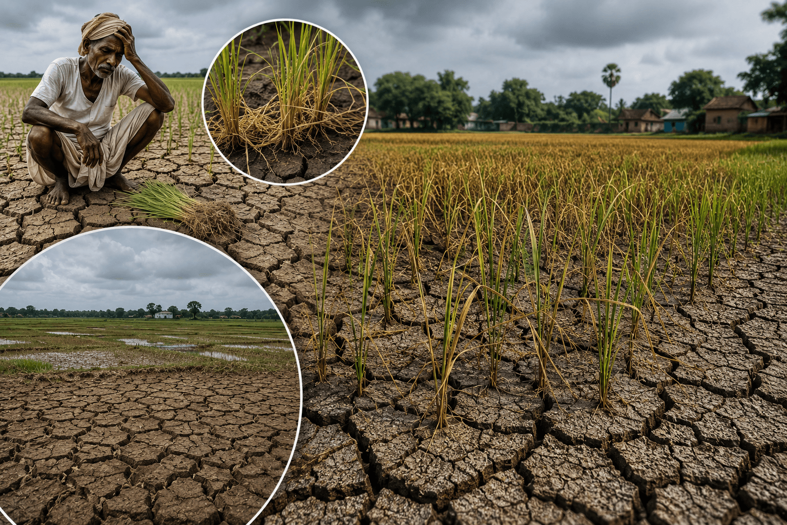दरभंगा में मॉनसून ने तोड़ी किसानों की उम्मीद, सूख रहे बिचड़े, खेतों में पड़ने लगी दरारें