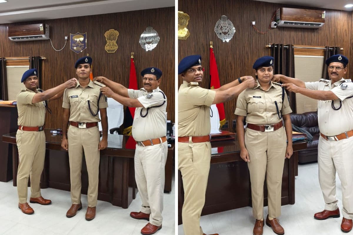 पिपिंग सेरेमनी में खुशबू कुमारी और शशि कुमार बने सार्जेंट मेजर, SP ने पहनाया नया सितारा