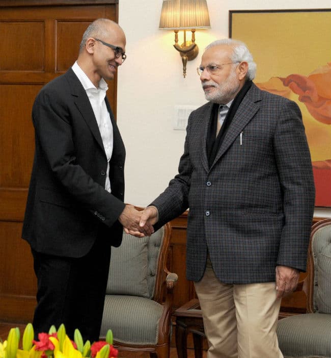 सत्या ने प्रधानमंत्री मोदी समेत, वित्त मंत्री और दूरसंचार मंत्री से मुलाकात की