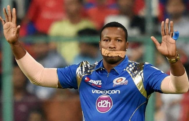 अंपायर ने बहस करने पर डांटा, तो कीरोन पोलार्ड ने मुंह पर लगाया सेलोटेप