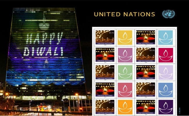 United Nation ने दिवाली पर जारी किये विशेष डाक टिकट, भारत ने कहा धन्यवाद