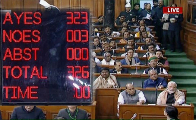 #QuotaBill : गरीब सवर्ण को 10% आरक्षण : संविधान संशोधन बिल लोकसभा से पास, पक्ष में 323 वोट