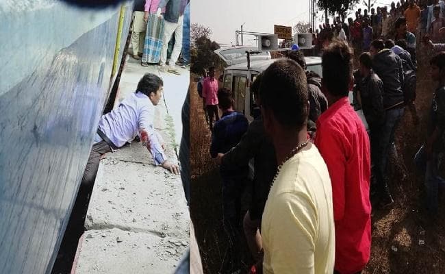 ट्रेन व प्लेटफॉर्म के बीच फंसे युवक की ऐसे बची जान