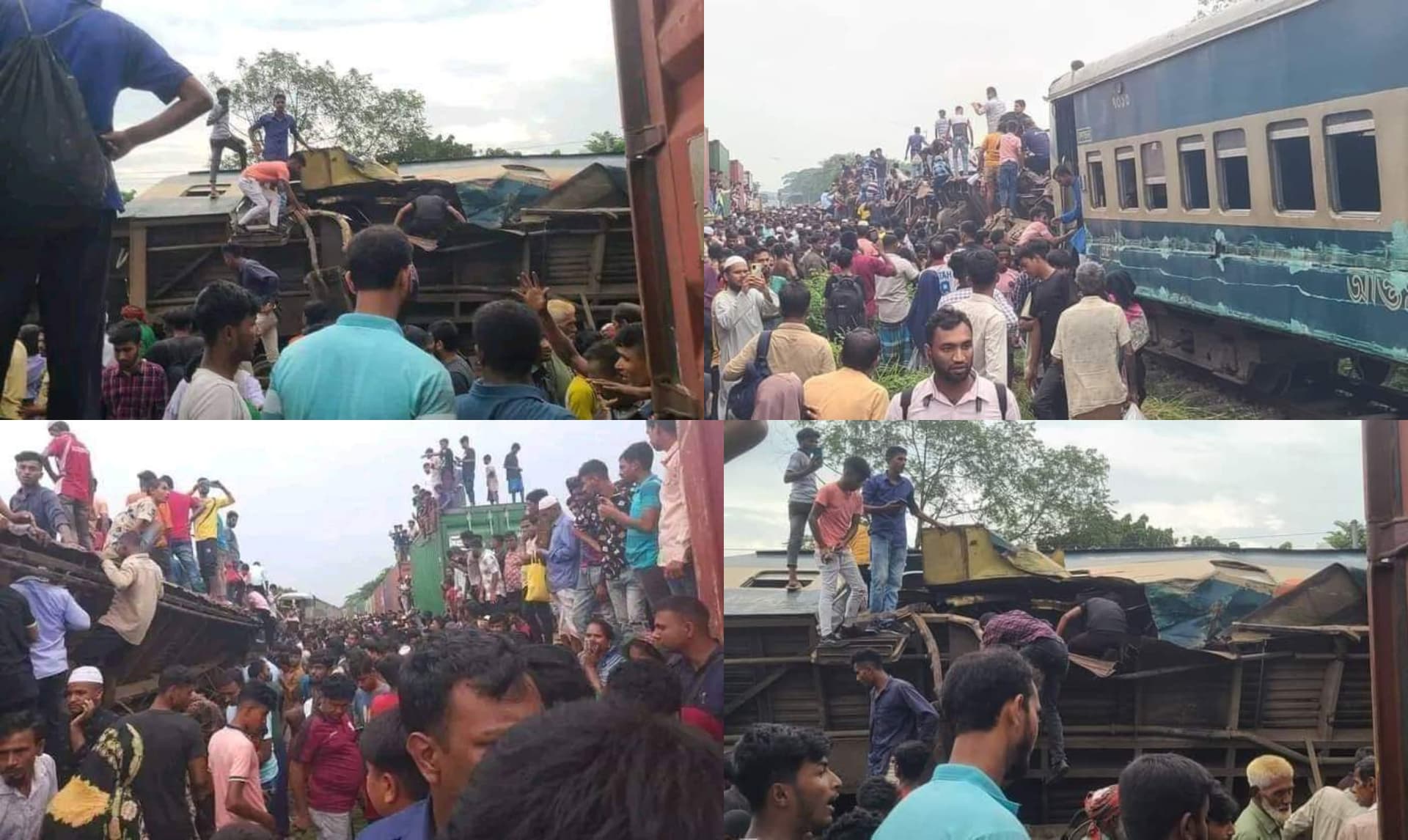 बांग्लादेश में भीषण रेल हादसा, यात्री ट्रेन से टकराई मालगाड़ी, 13 लोगों की मौत, कई घायल बांग्लादेश में भीषण रेल हादसा, यात्री ट्रेन से टकराई मालगाड़ी, 13 लोगों की मौत, कई घायल