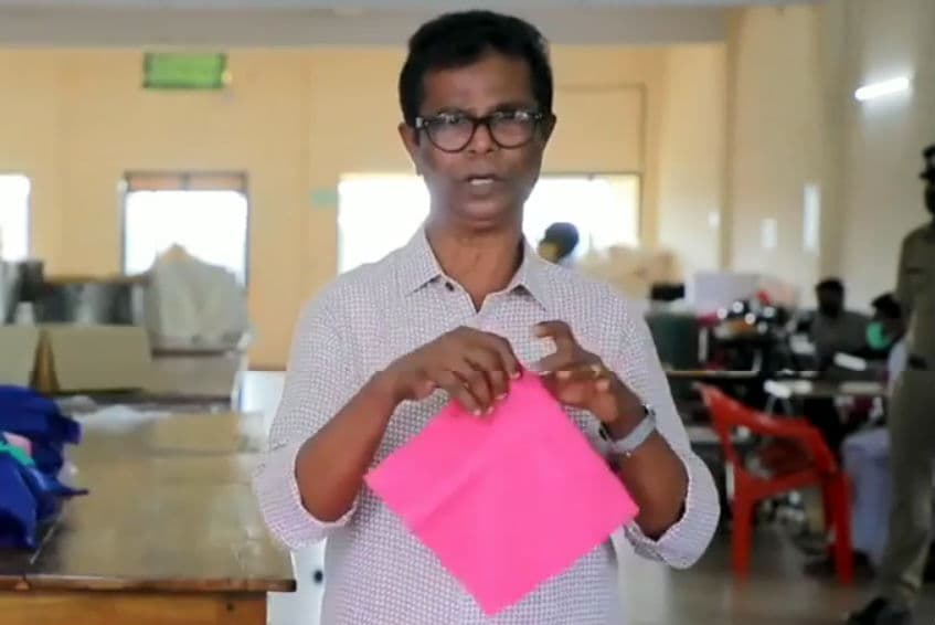 इस अभिनेता ने 9 मिनट में बनाया कपड़े का मास्क, देखें VIDEO