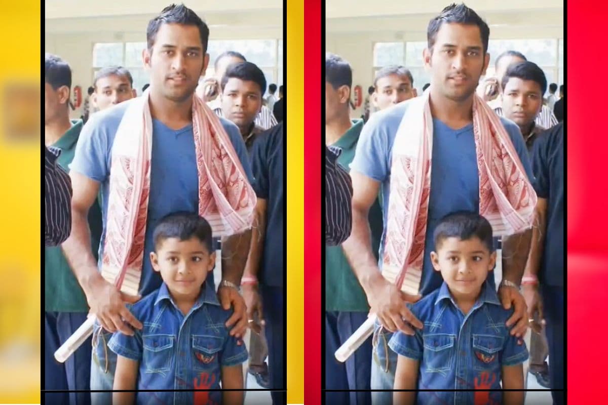 MS Dhoni and Riyan Parag. MS Dhoni and Riyan Parag.