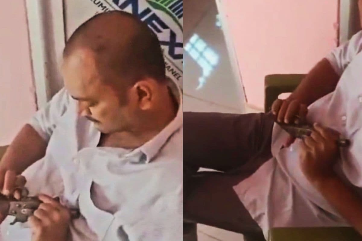 bihar co viral video| Viral Video: CO seen brandishing a country-made pistol in a government office in Bihar