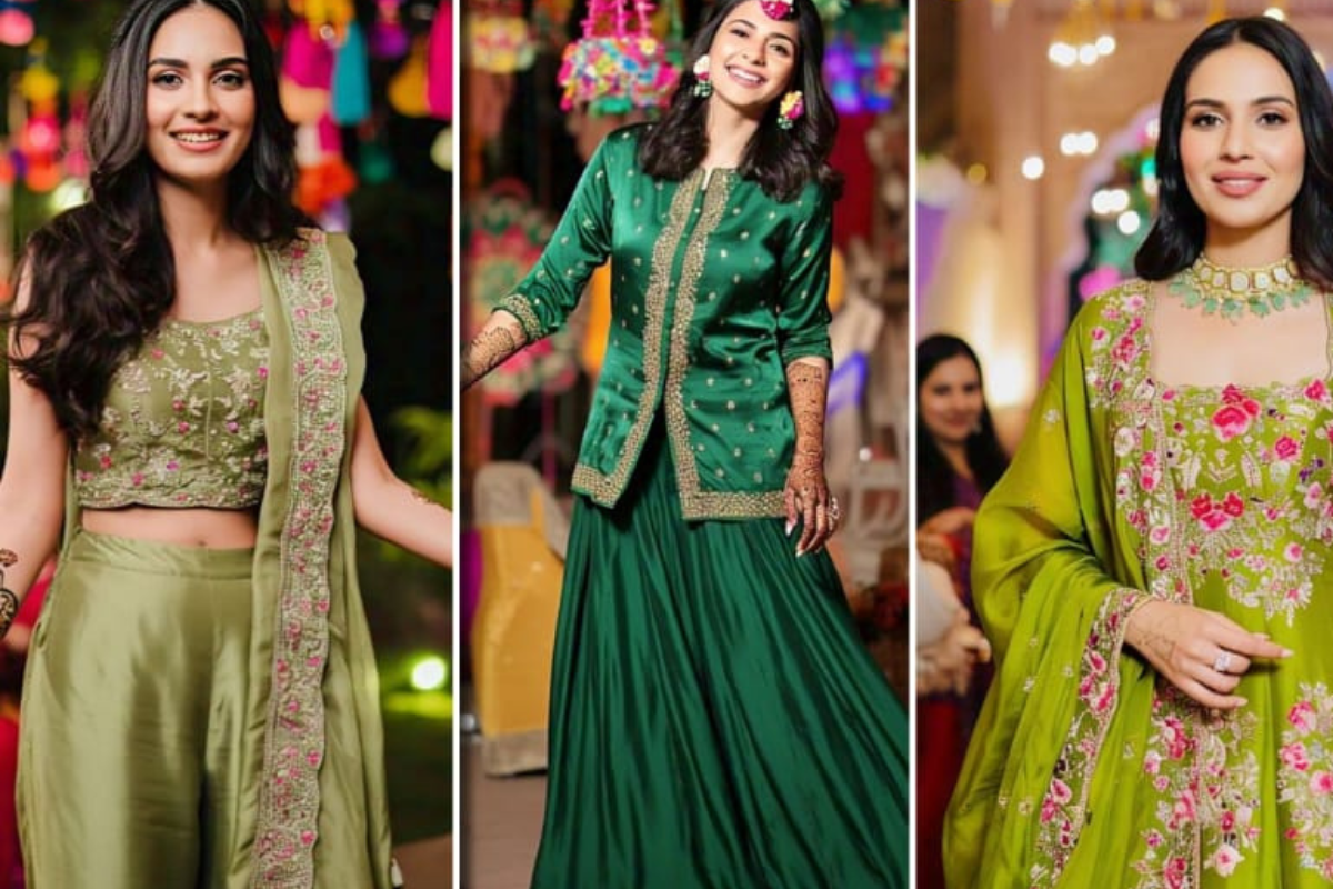 Mehndi Outfit Ideas: मेहंदी फंक्शन पर पहनें स्टाइलिश ग्रीन आउटफिट, देखें खूबसूरत डिजाइंस