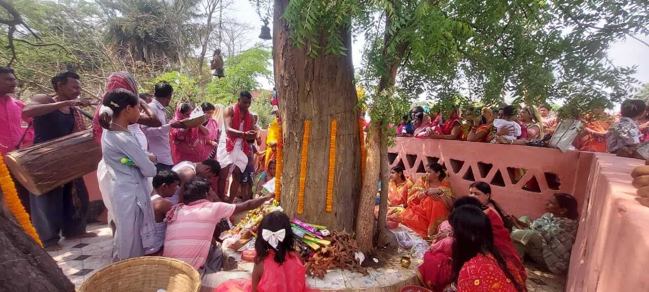 विधि विधान से की गयी चैती काली की पूजा-अर्चना