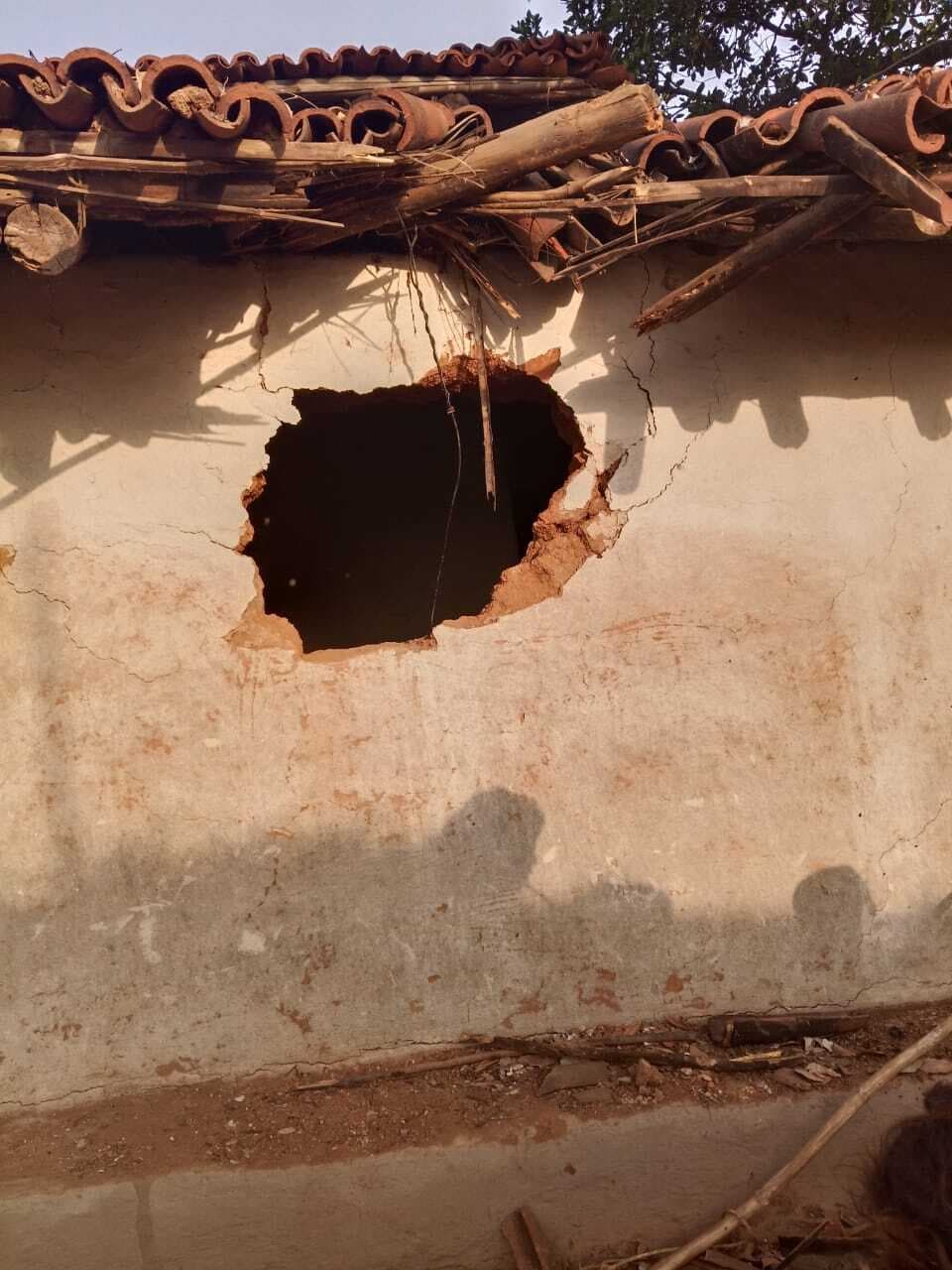 हाथियों के झुंड ने घर को किया ध्वस्त