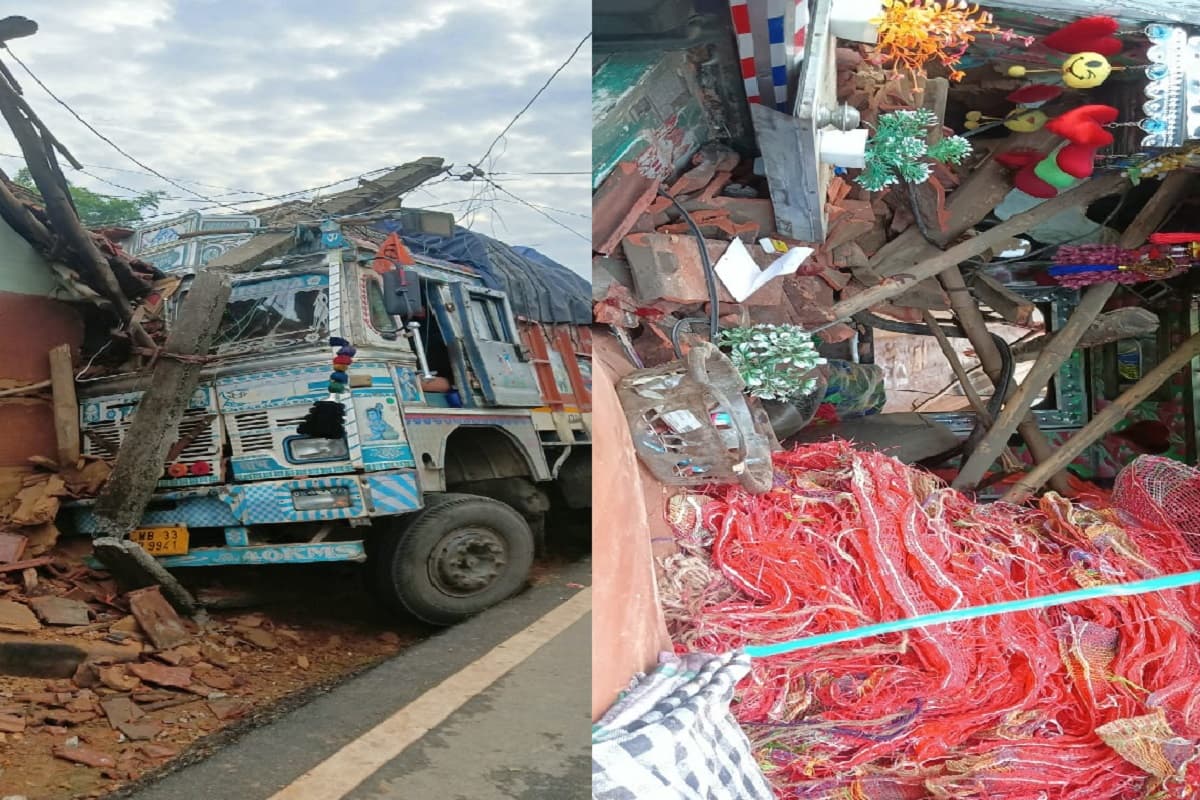 Accident in Jharkhand: चाकुलिया धालभूमगढ़ सड़क पर हादसा, घर में घुसा आलू लदा ट्रक, ड्राइवर और खलासी फरार