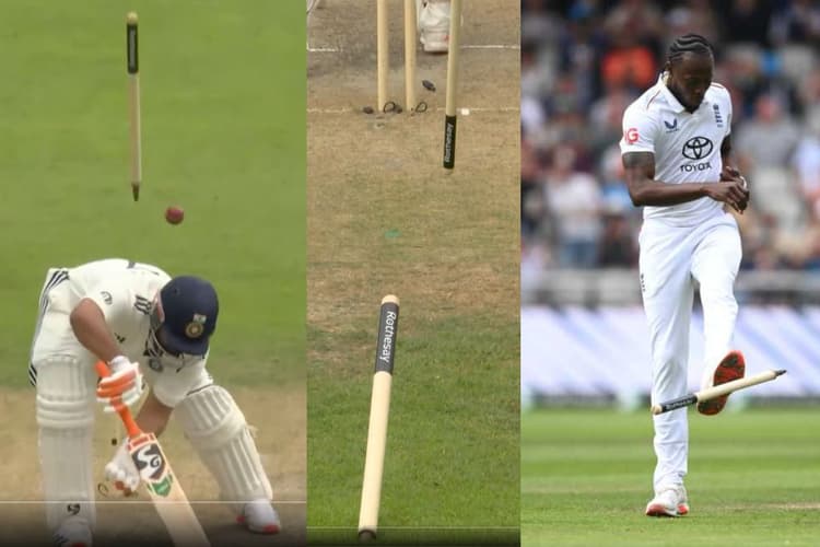 तूफानी गेंद पर पंत का स्टंप उड़ा और फिर गड़ गया, आर्चर ने सेलीब्रेशन में ऐसे मारी लात, देखें वीडियो