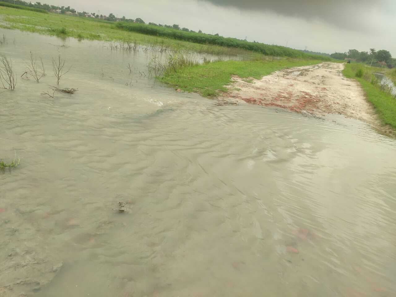 झाड़ा पंचायत में फैला बाढ़ का पानी, आवागमन हुआ ठप
