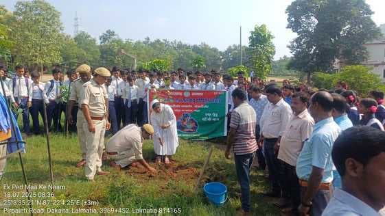 संत जोहन विद्यालय परिसर में वन विभाग ने किया पौधारोपण