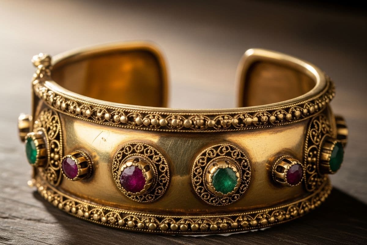 Egyptian Museum 3000 Year Old Pharaoh Gold Bracelet Missing/ Ai Generated Image