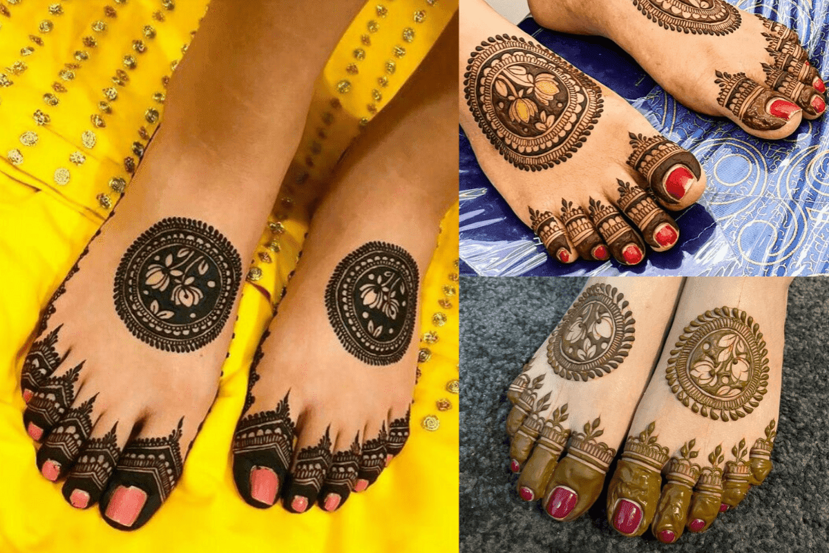 Lotus Mehndi Design for Leg Karwachauth special