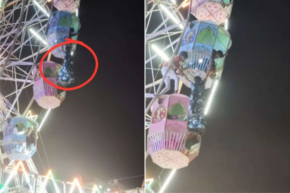 viral video man saves woman life from falling off swing viral video man saves woman life from falling off swing