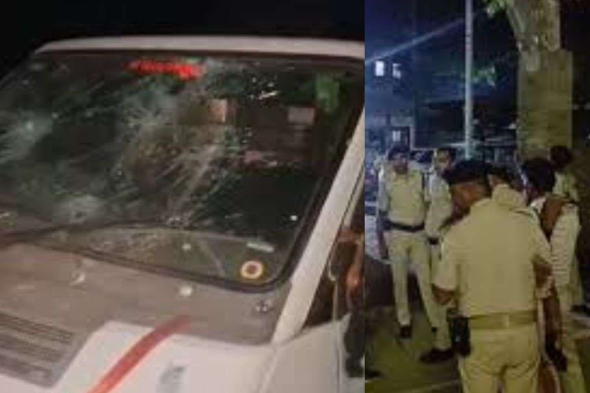 Attack on Police team four injured vehicles damaged Attack on Police team four injured vehicles damaged