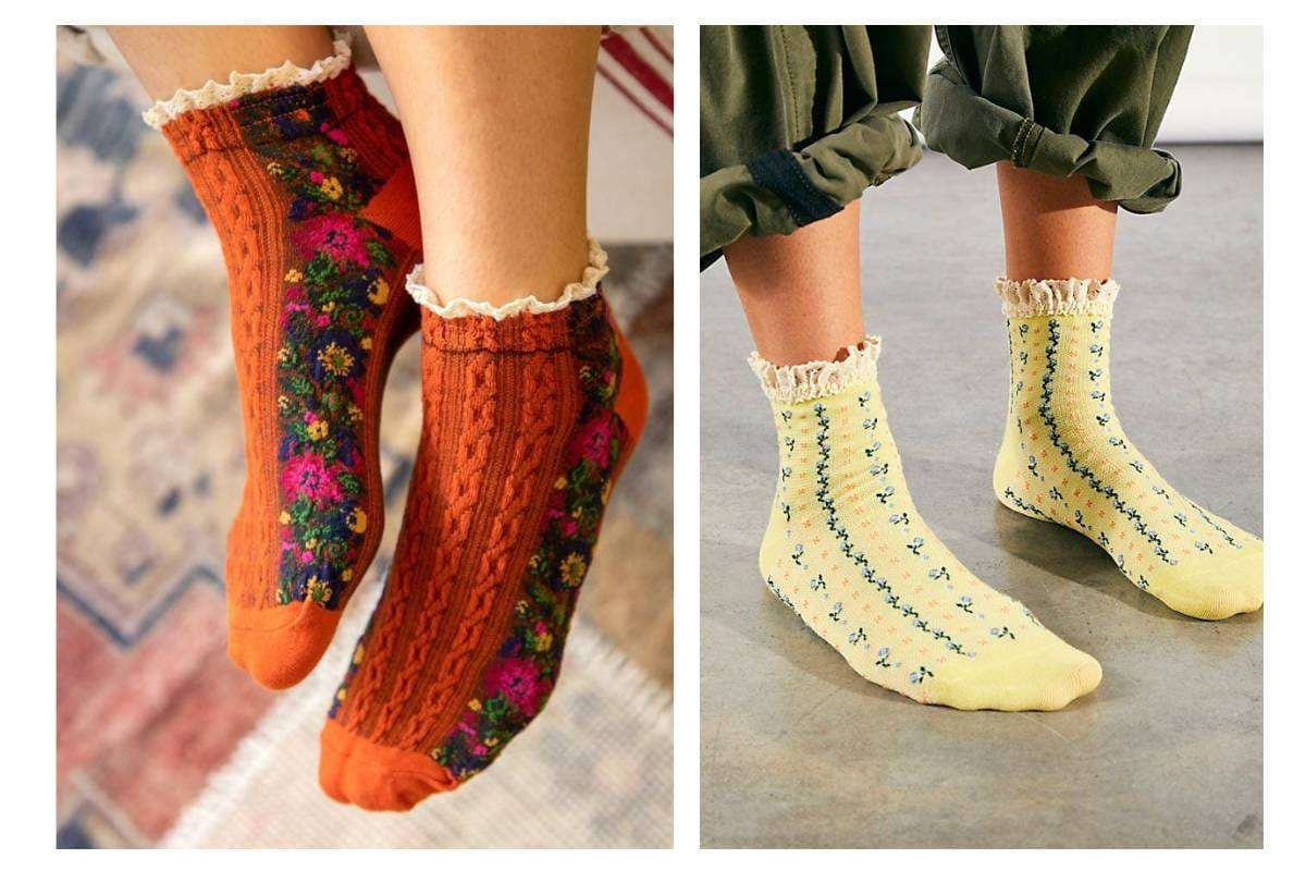 Cute Patterned or Wool Blend Ankle Socks – Wool blend ankle socks women