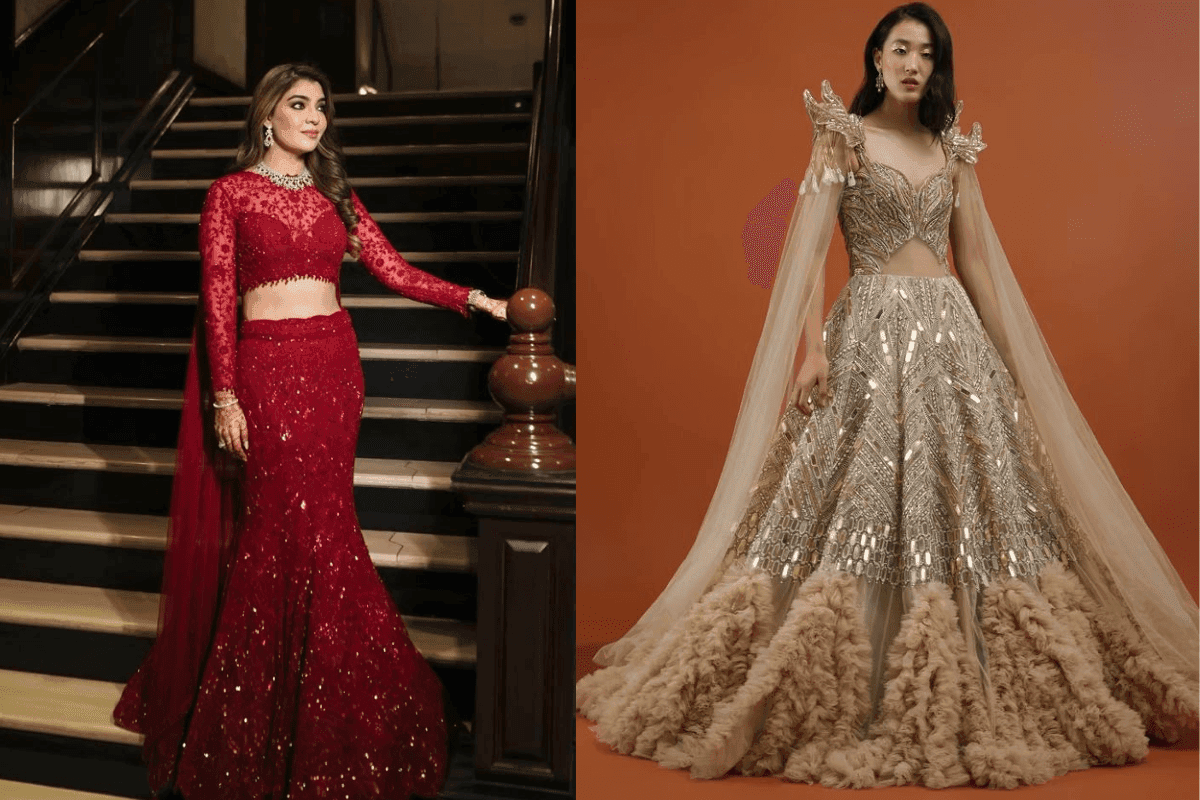 Glamorous Bridal Gown for Engagement Ceremony