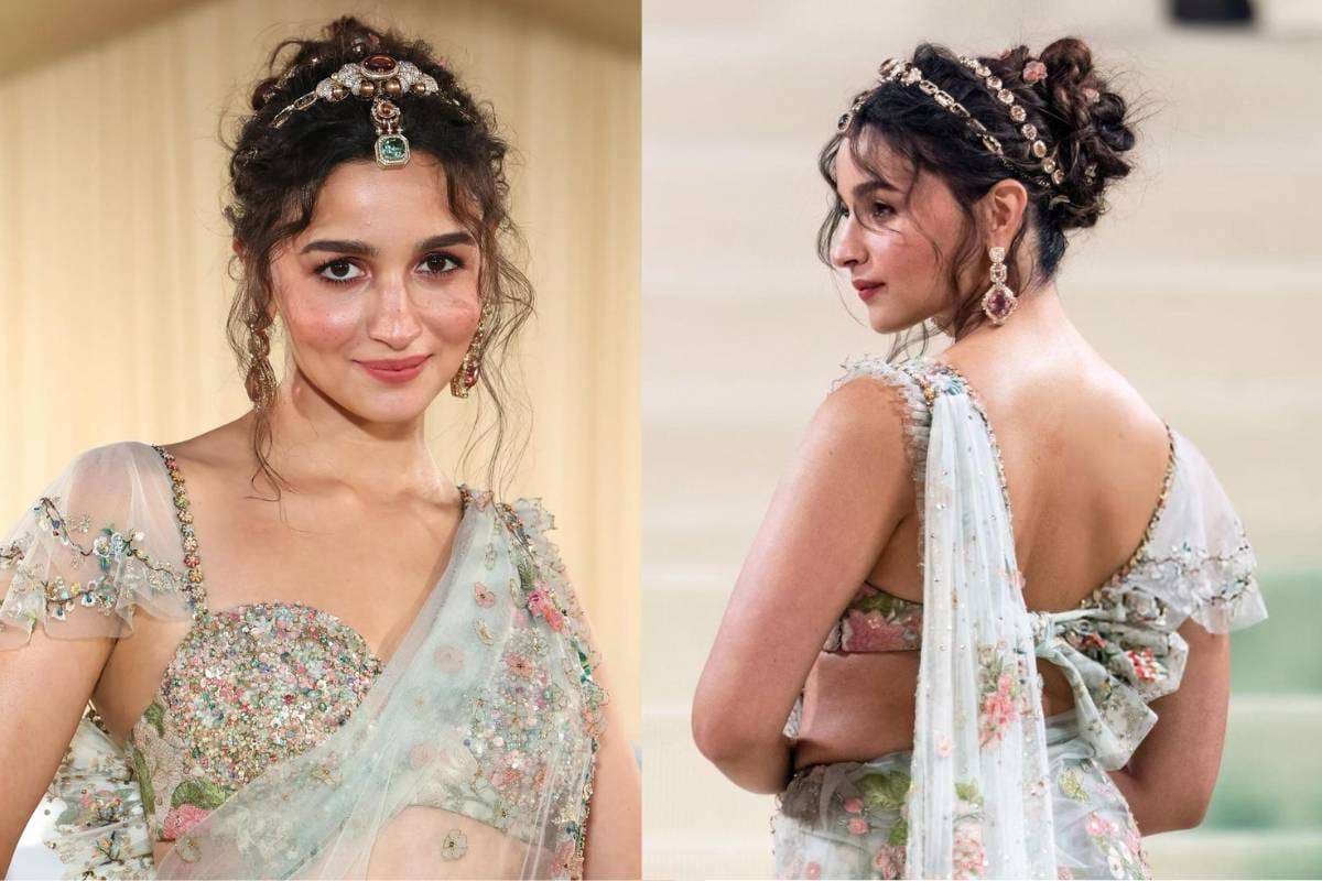 Messy Bun Hairstyle for Saree Look