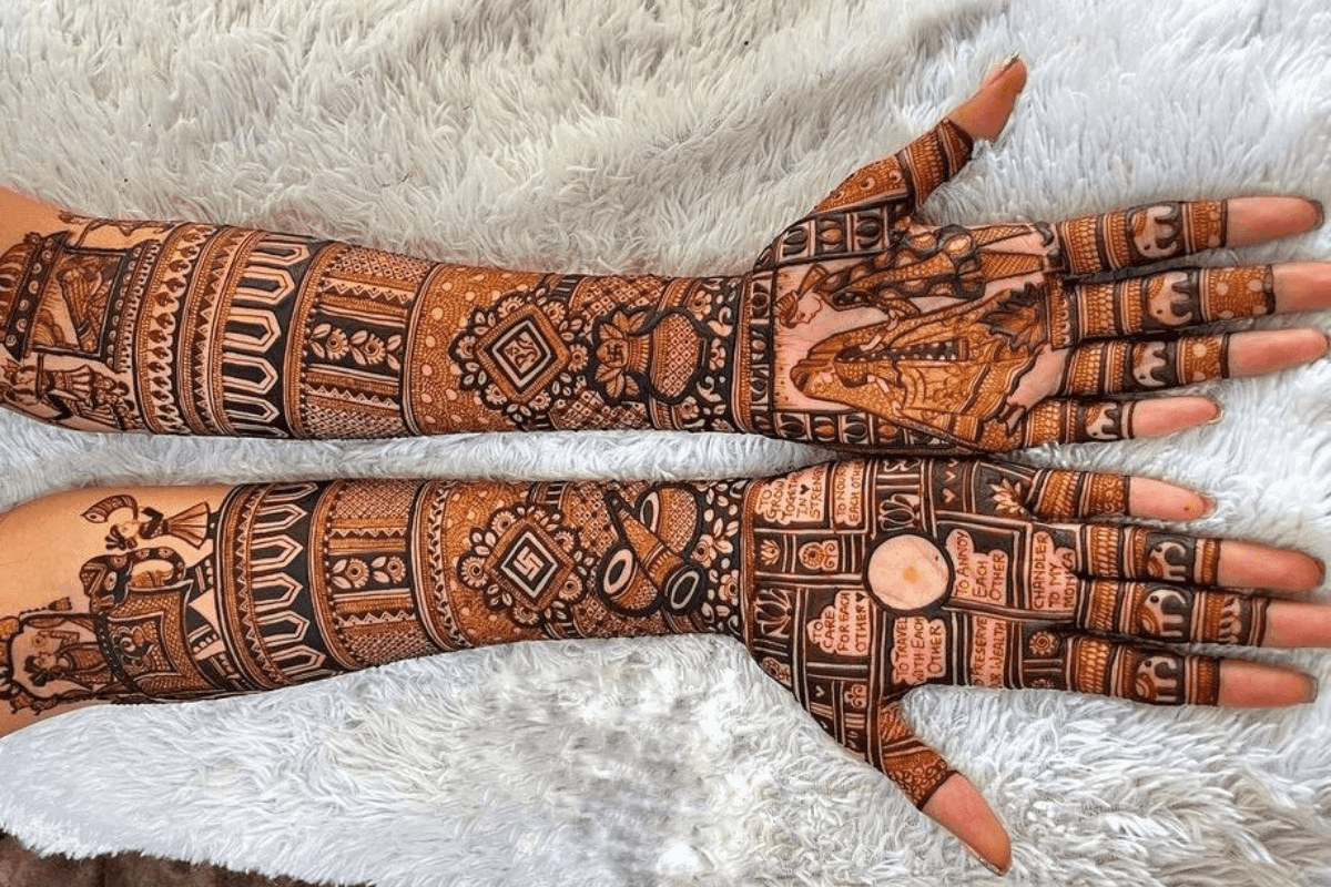 Personalized Full Hand Bridal Mehndi Design