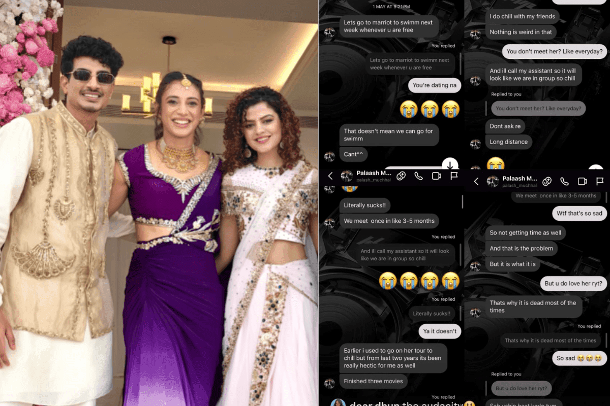 palash muchchal and smriti mandhana wedding chat screenshot viral