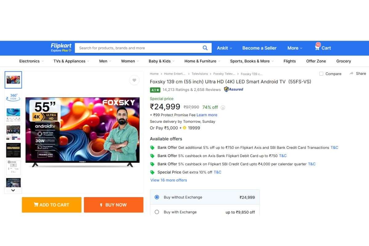 Foxsky 55 inch Smart TV