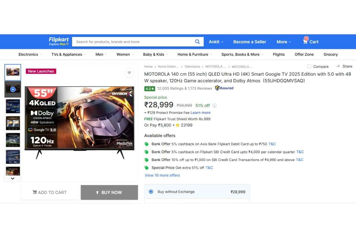 Motorola 55 inch Smart TV