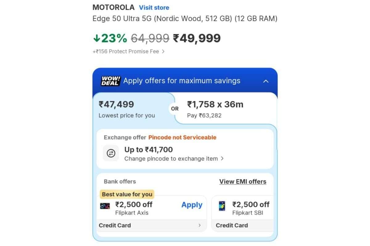 Motorola Edge 50 Ultra 5G Price Details On Flipkart