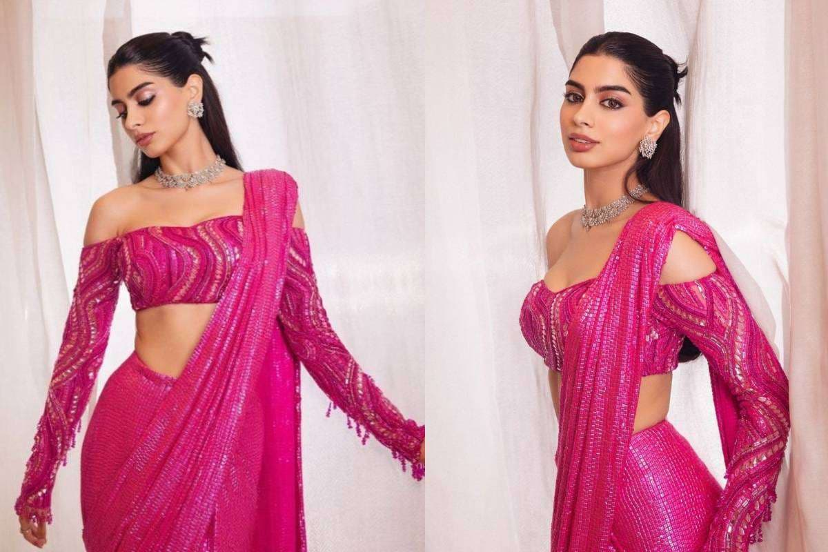 Off Shoulder Blouse Design Full Sleeves Inspired by Khushi Kapoor