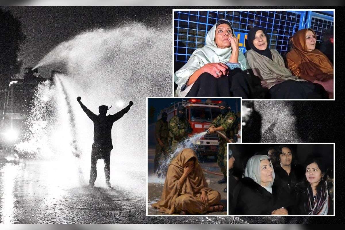 Pakistan Forces used Water Cannon Imran Khan Sisters
