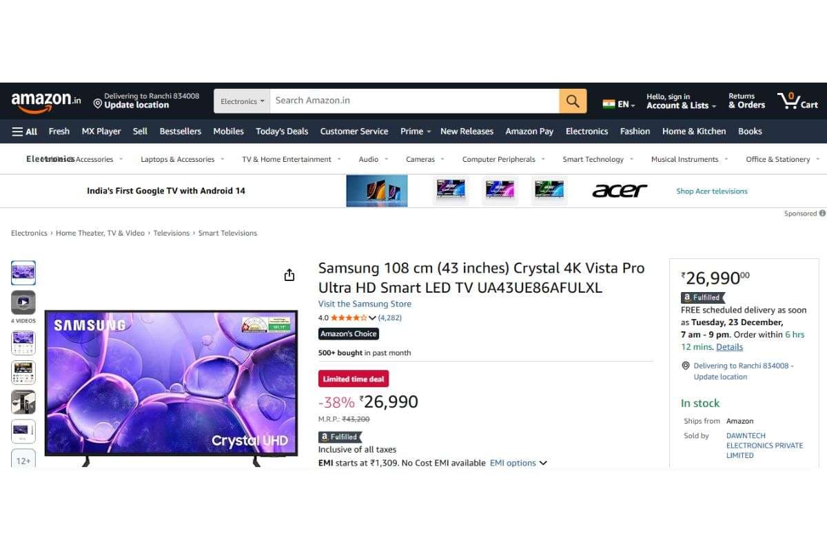Samsung 4K Ultra HD (43 inches)
