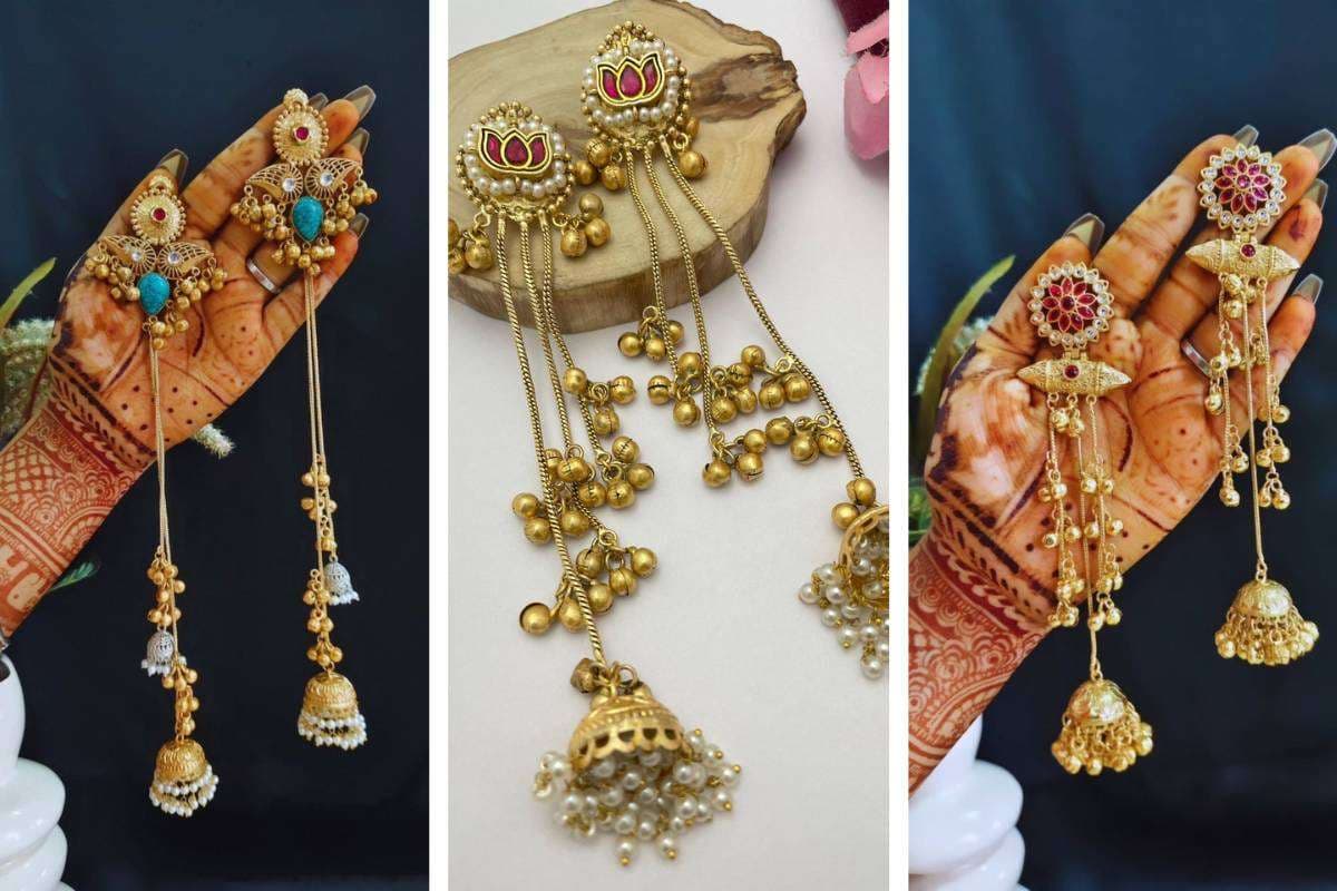 Traditional Long Drop Kashmiri Dejhoor Jhumka