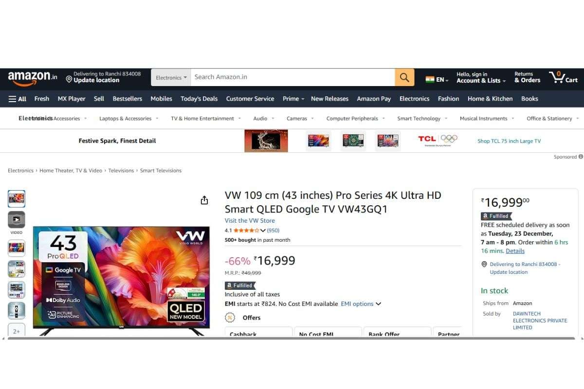 VW 4K Ultra HD (43 inches)