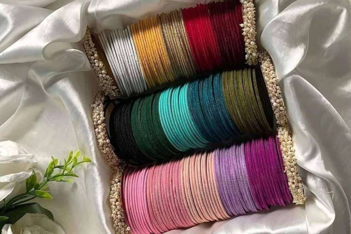 Velvet Bangles Design in Pastel Colours