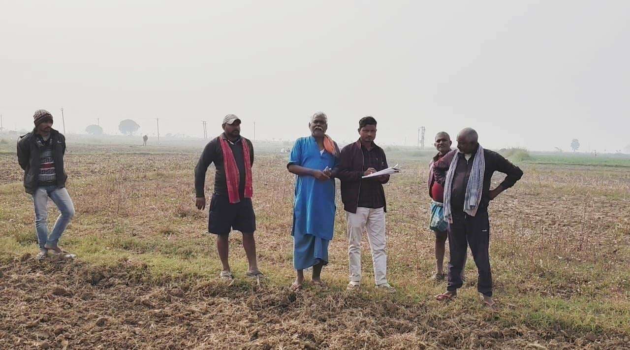 मोकामा-मुंगेर ग्रीन फील्ड सड़क निर्माण को लेकर भूमि की मार्किंग शुरू