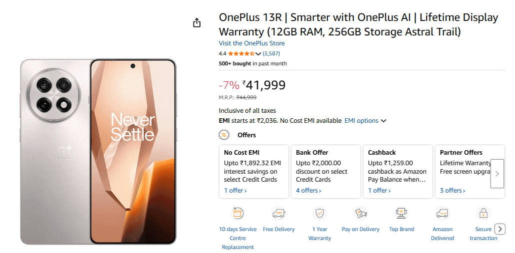 OnePlus 13R Price Details