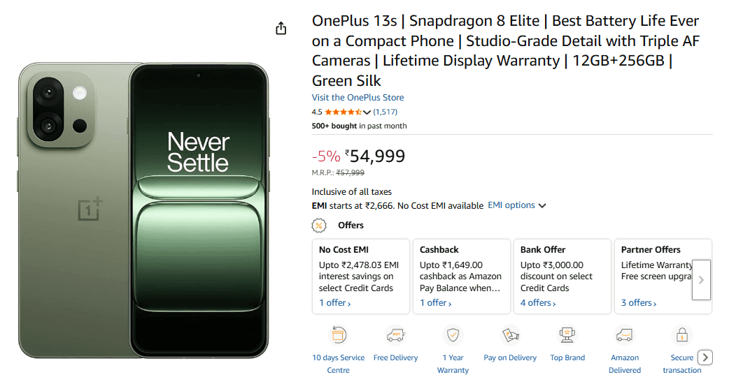 OnePlus 13s Price Details