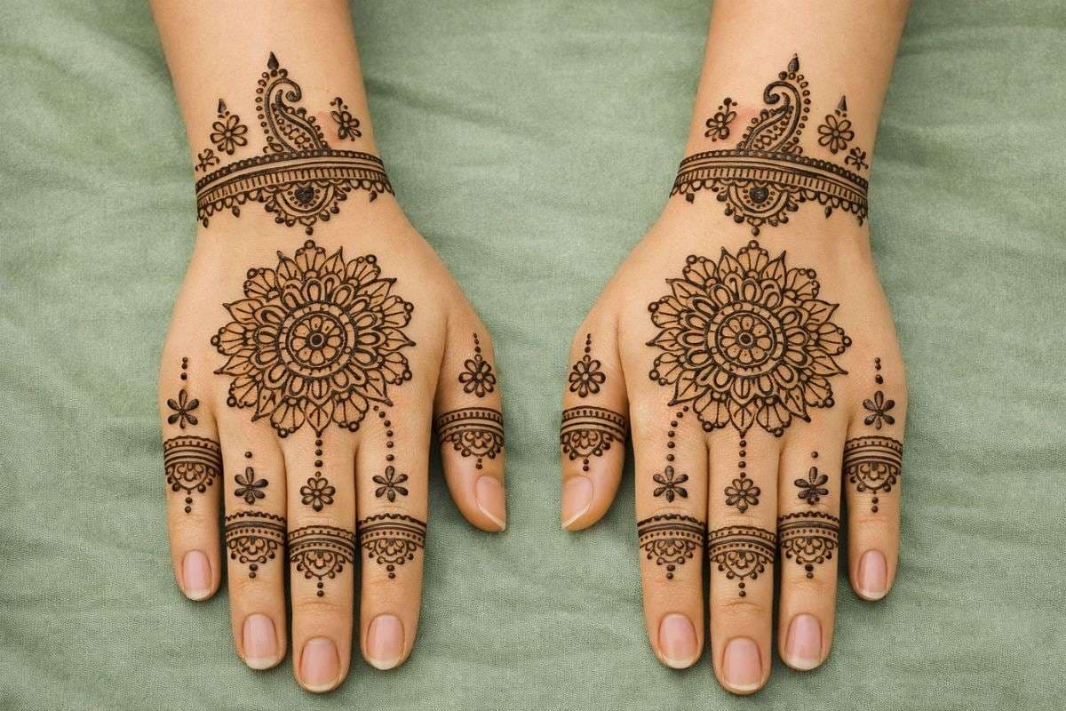 एआई सिंपल मेहंदी डिजाइन बैक हैंड