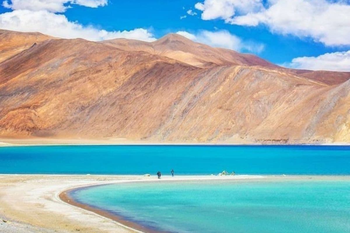 Blue water of Pangong Lake in Ladakh