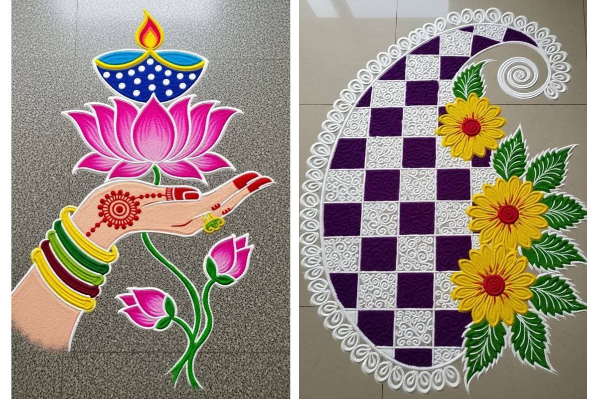 Easy and Beautiful Rangoli Design for Basant Panchami: इन खूबसूरत रंगोली डिज़ाइनों से बढ़ाएं त्योहारों की रौनक