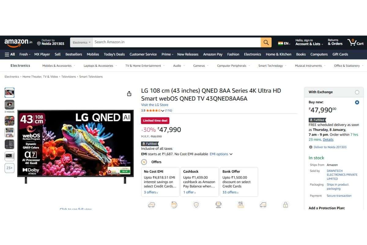 LG QNED 8AA Series 4K Ultra HD (43 inches)