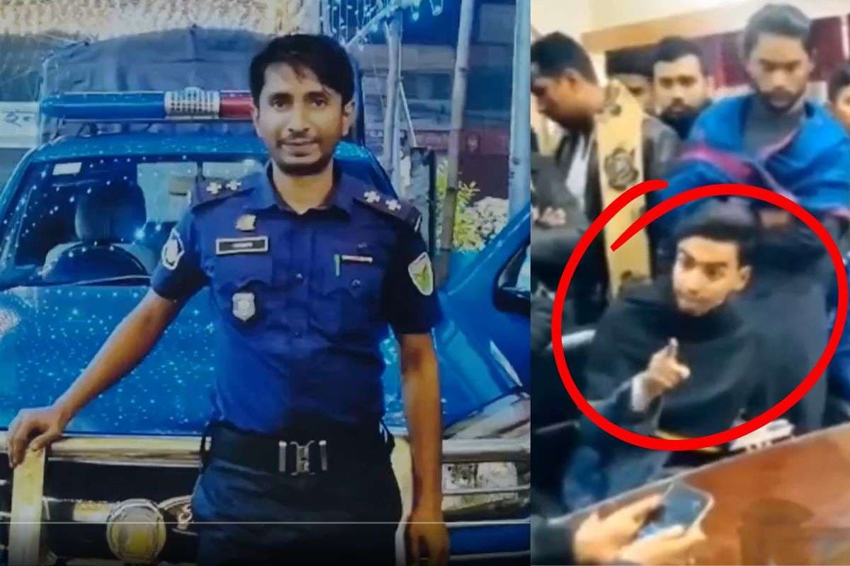 हमने हिंदू सब इंस्पेक्टर को जलाया था, बांग्लादेशी नेता थाने में बघार रहा शेखी, लाचार बैठी यूनुस की पुलिस, देखें वीडियो हमने हिंदू सब इंस्पेक्टर को जलाया था, बांग्लादेशी नेता थाने में बघार रहा शेखी, लाचार बैठी यूनुस की पुलिस, देखें वीडियो