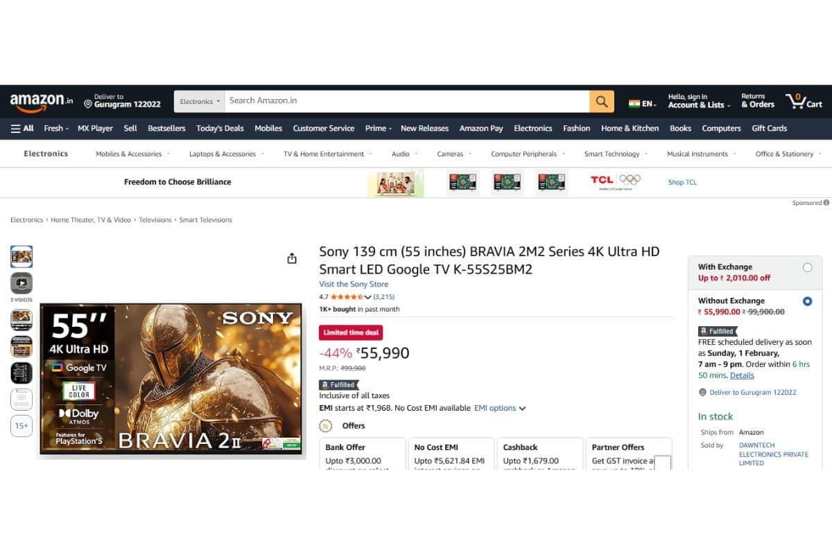 Sony BRAVIA 2M2 Series 4K Ultra HD SmartTV (55 inches)