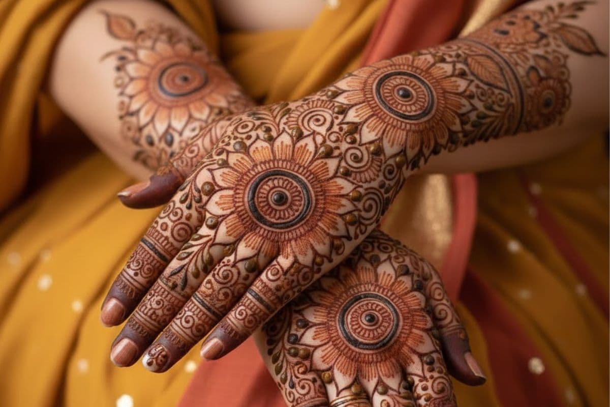 Sunflower Mehndi Design (AI IMAGE)