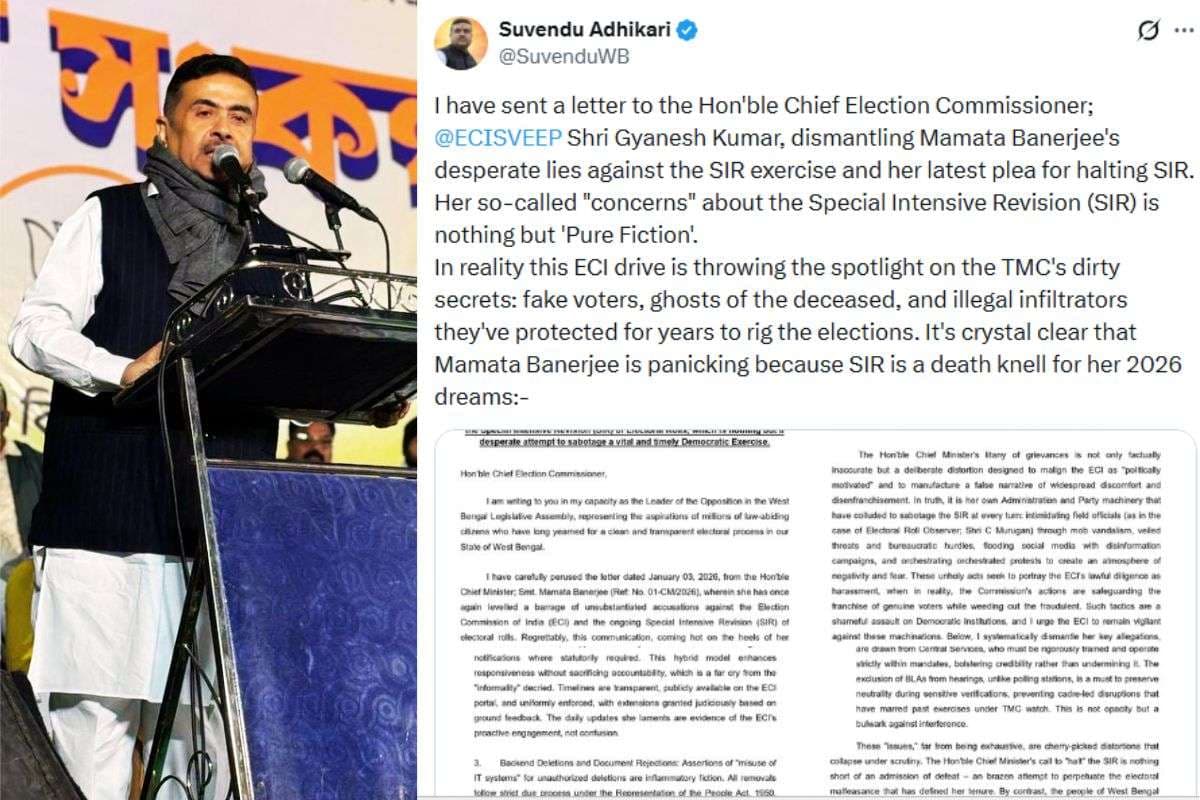 Suvendu Adhikari Letter to Chief Election Commissioner