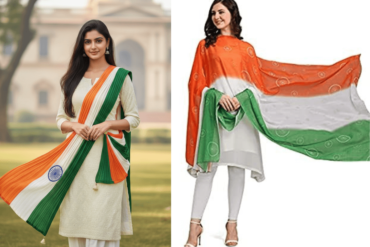 Tricolour Dupatta Style For Republic Day